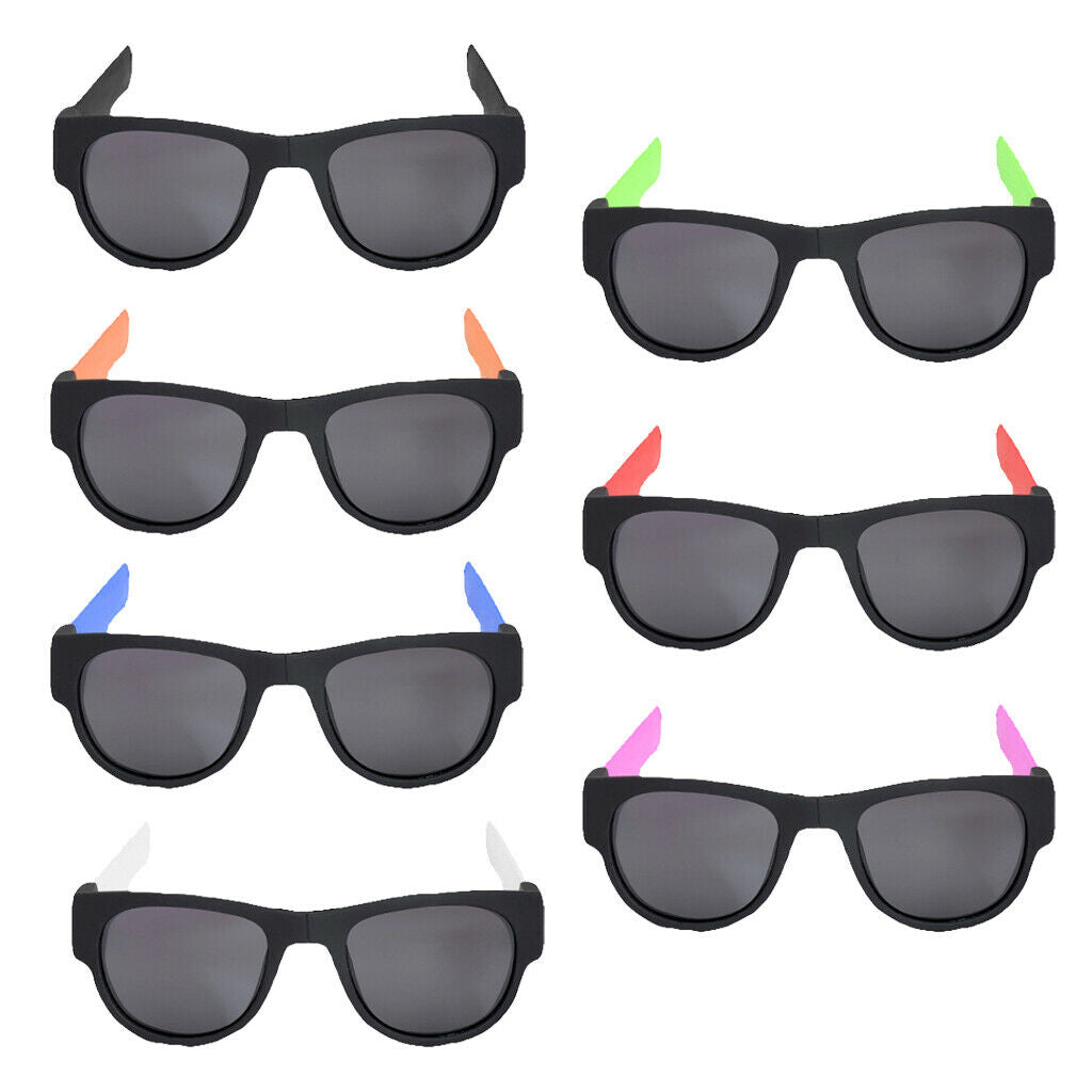 2X Slap Wristband Wrist Folding Sunglasses Trendy Foldable Sun Glasses  Black