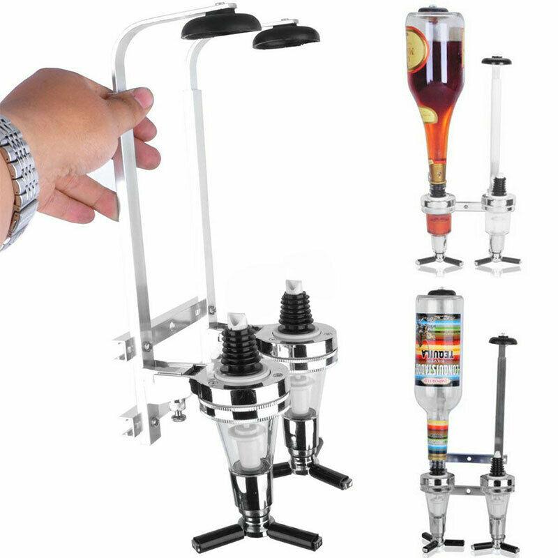 2 Bottle Stand Wall Mounted Dispenser Drinks Wine Spirits Bar Optics>BDAU