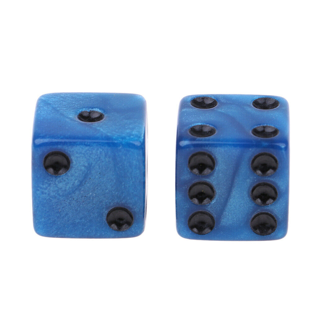 Table Board Game Dice D6 Six Sided 10x for   Players Blue