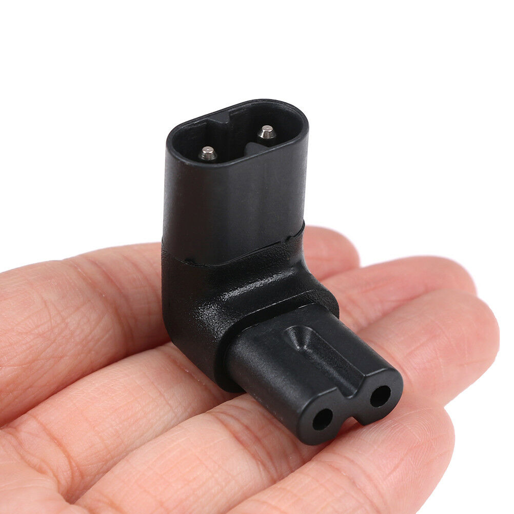 Updown angled IEC 320-C8 male plug to C7 female power socket adapter converterDD