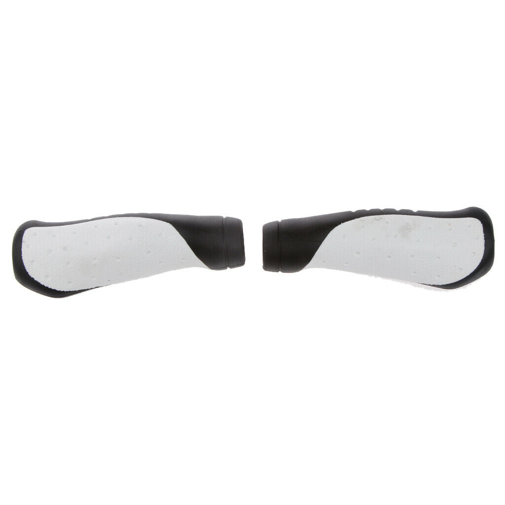 Mountain Bike Bicycle Handlebar Soft Rubber Bar Grips Cover Black + White