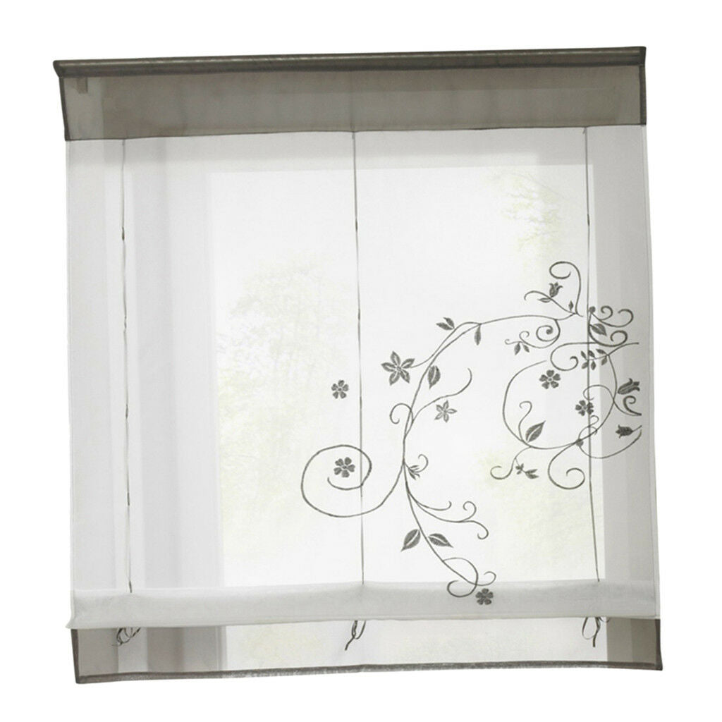 Rod Pocket Window Curtain Sheer Voile Bedroom Kitchen Balcony 60x120cm Grey