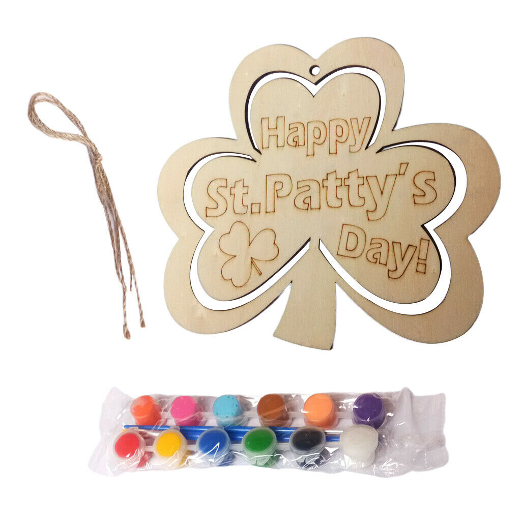 Pens Hanging DIY Wooden Shamrock st. Patricks Day Decor Irish Supplies Kit