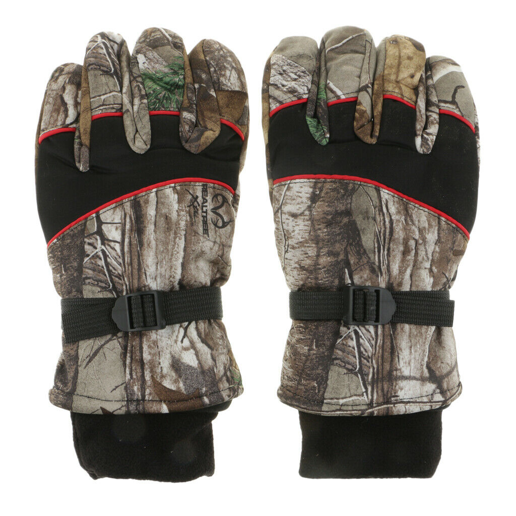 Polyester Winter Full-finger Windproof Camouflage Fishing Hunting Gloves