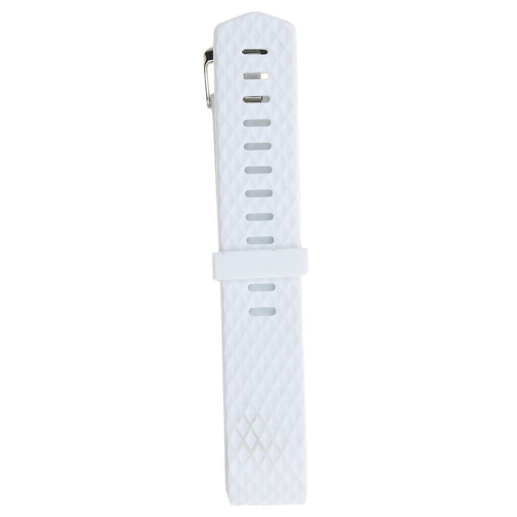 Silicone Rubber Watch Band Strap Diver's Men Lady for  Charge 2 White