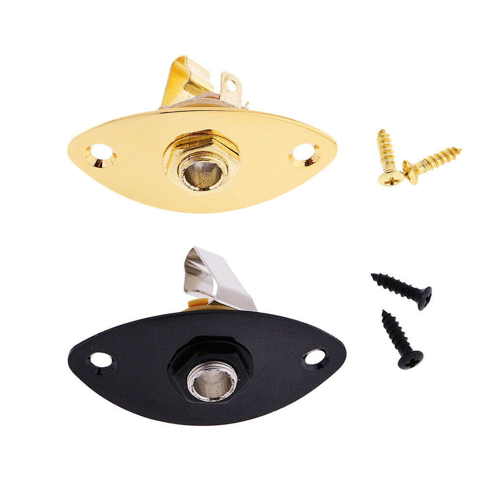2 Pcs Input Oval Guitar Output Plug Equalizer Jack Output