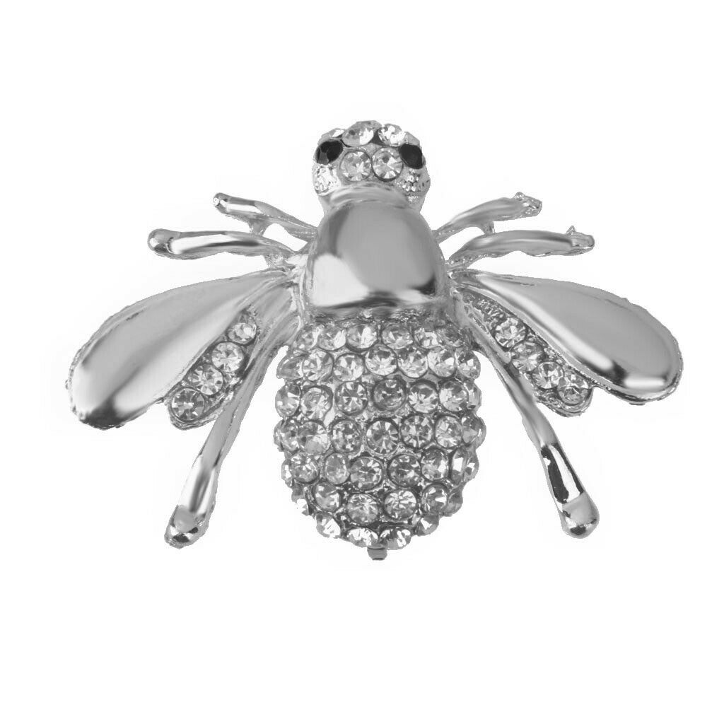 2 Pieces Lovely Cute Honey Bee Rhinestone Brooch Pin for Women Party Gifts