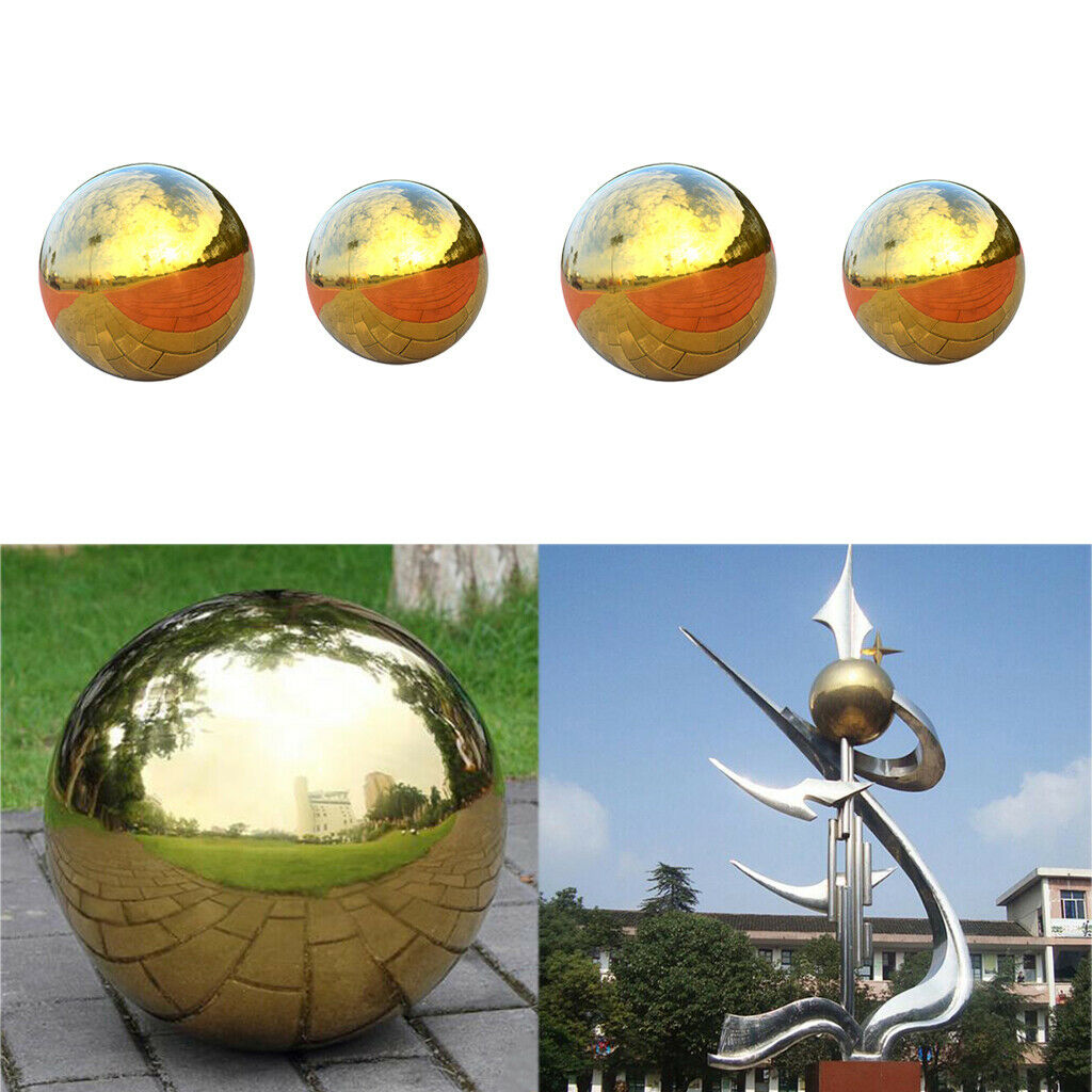 4x 304 Stainless Hollow Ball Seamless Mirror Ball Sphere Home Garden Deco