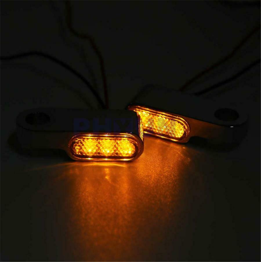 2Pcs 8mm 12V LED Motorcycle Smoke Turn Signals Indicators Blinker Light Flashing