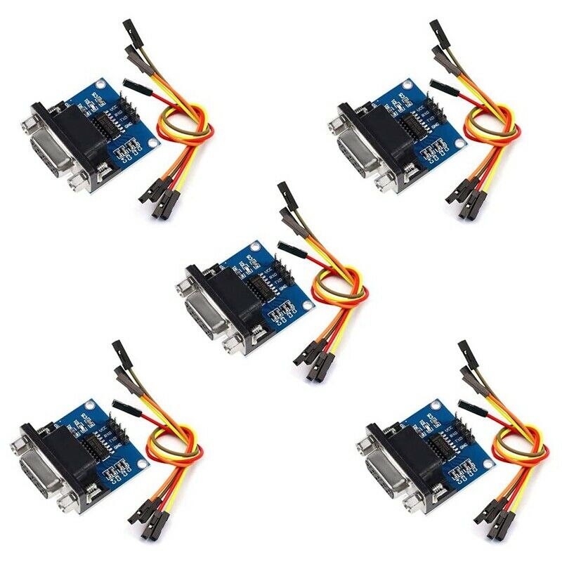 5 Pcs MAX3232 3.3V to 5V DB9 Female RS232 Serial Port to TTL Converter ModulN2R9