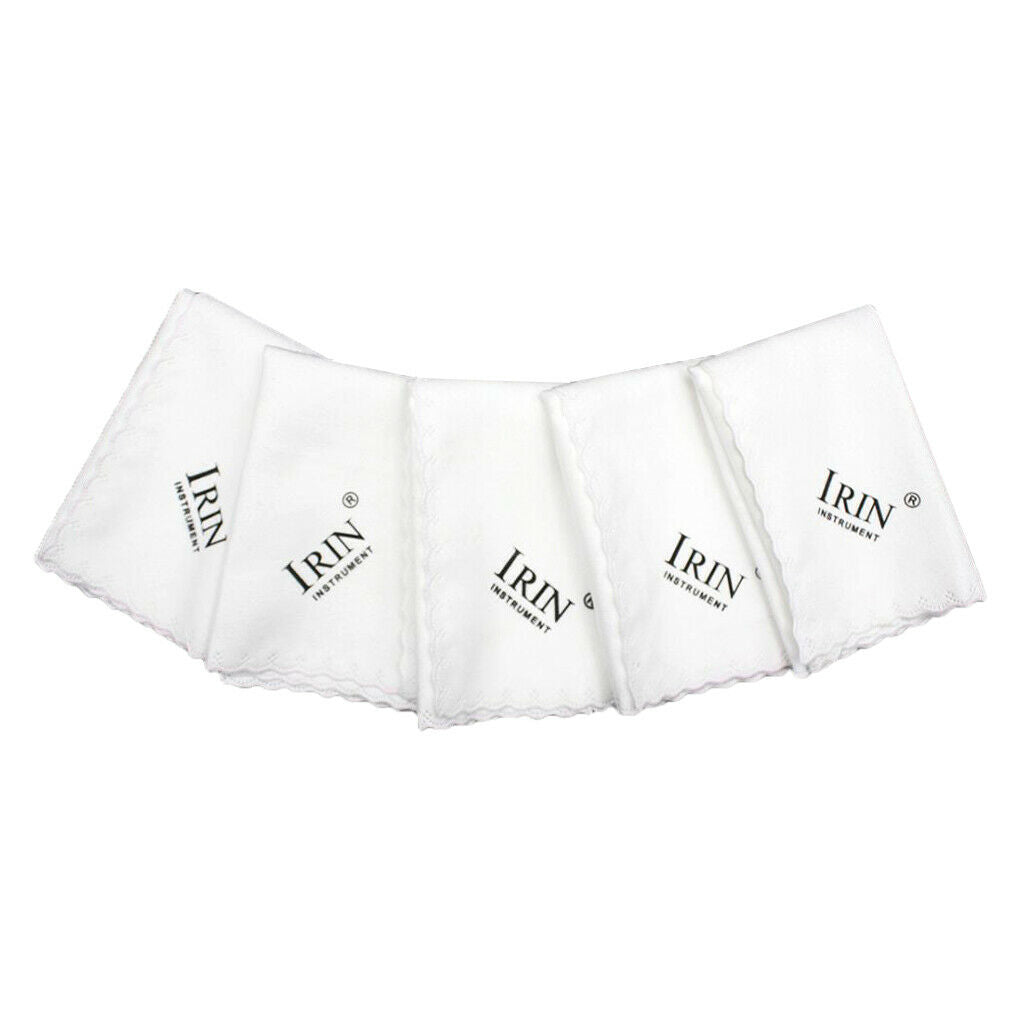 5 Pcs Professional Guitar / Piano Cleaner Cleaning Small Cloth Towel  White