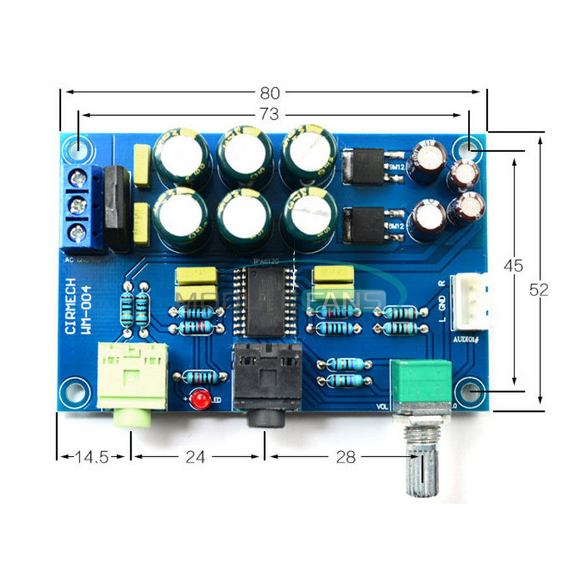 TPA6120A2 TPA6120 Headphone Amplifier Board HIFI Headphone AMP AC/DC 12V-24V