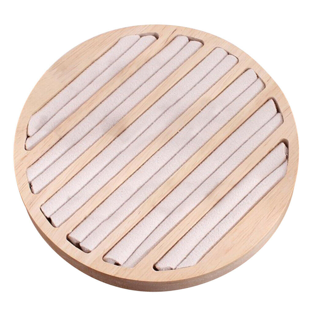 2X Round Ring Display Tray Holder for Shop Retail Commercial Use beige velvet
