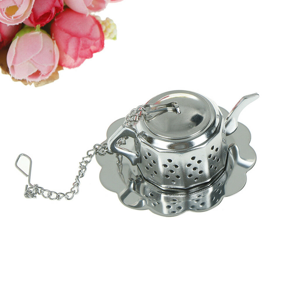 Cute Stainless Steel Teapot Tea Infuser Spice Drink Strain Herbal Filter&T.l8