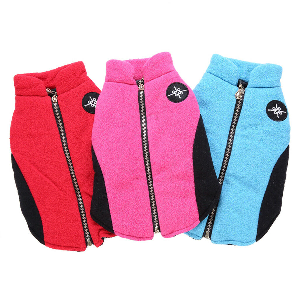 Pet Puppy Dog Comfortable Jacket Winter Warm Windproof Plush Coat Rose Red
