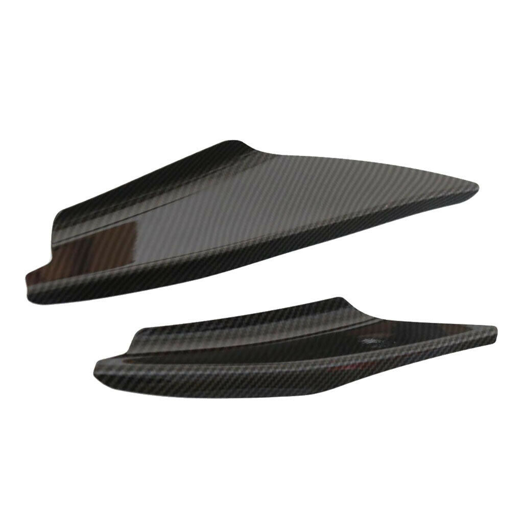 4 PC Carbon Fiber Front Bumper Lip Splitter Fins Body Spoiler Refit Trim