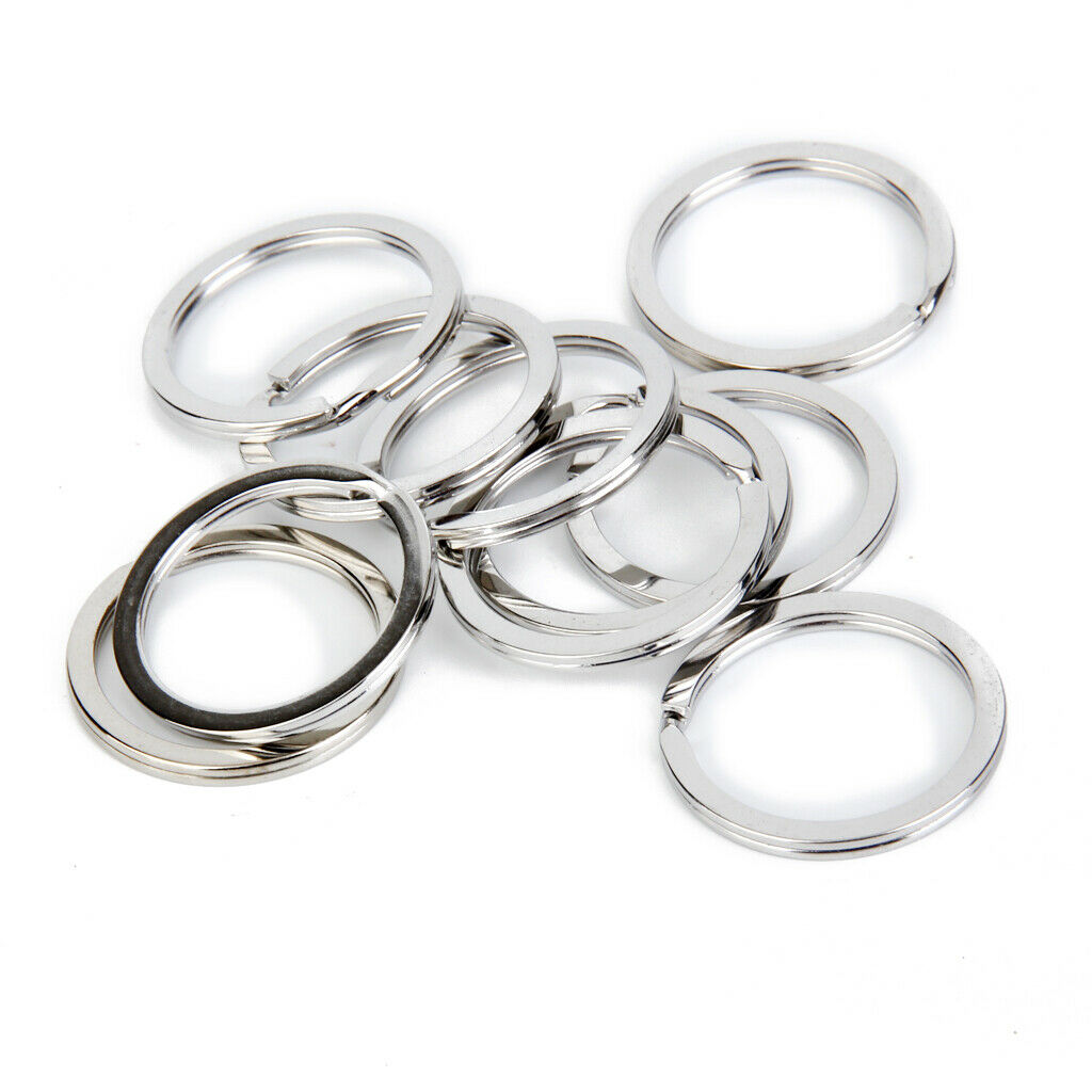 100pcs Silvery Metal Flat Split Loop for Key Ring Keychain DIY -
