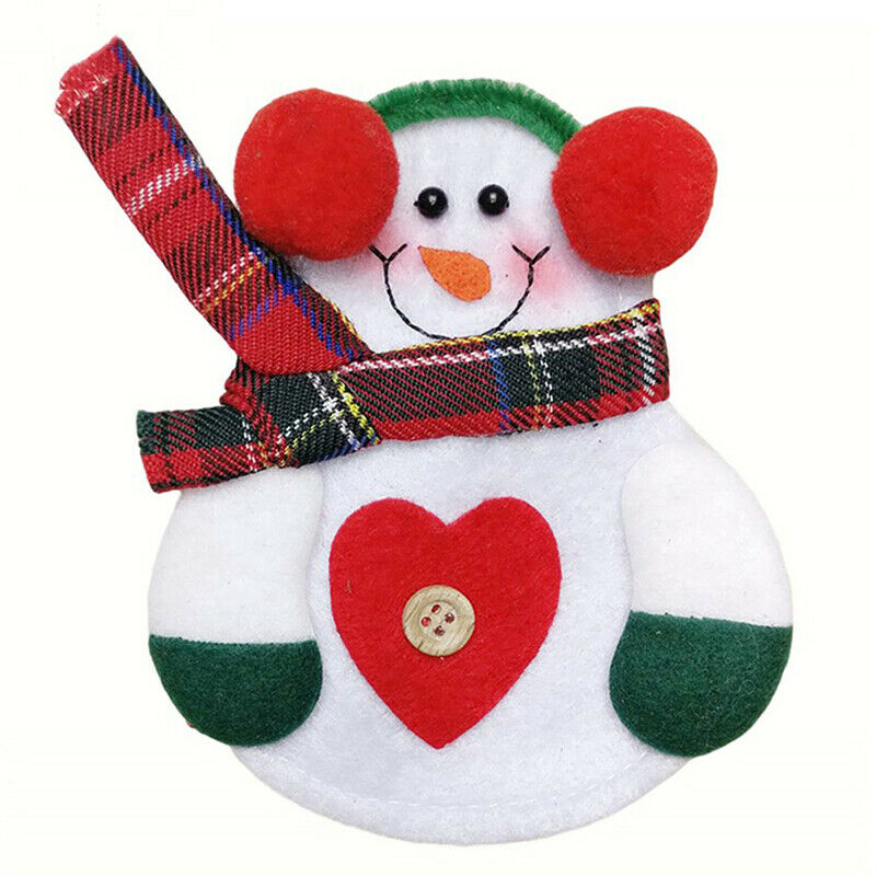 8pcs Christmas Decorations Snowman Kitchen Tableware Holder bag Xmas orna.l8
