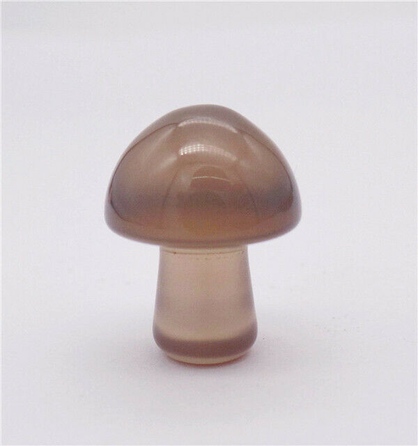 5Pcs 21x15mm Natural Gray Agate Carved Mushroom Massager Reiki Healing HH7720