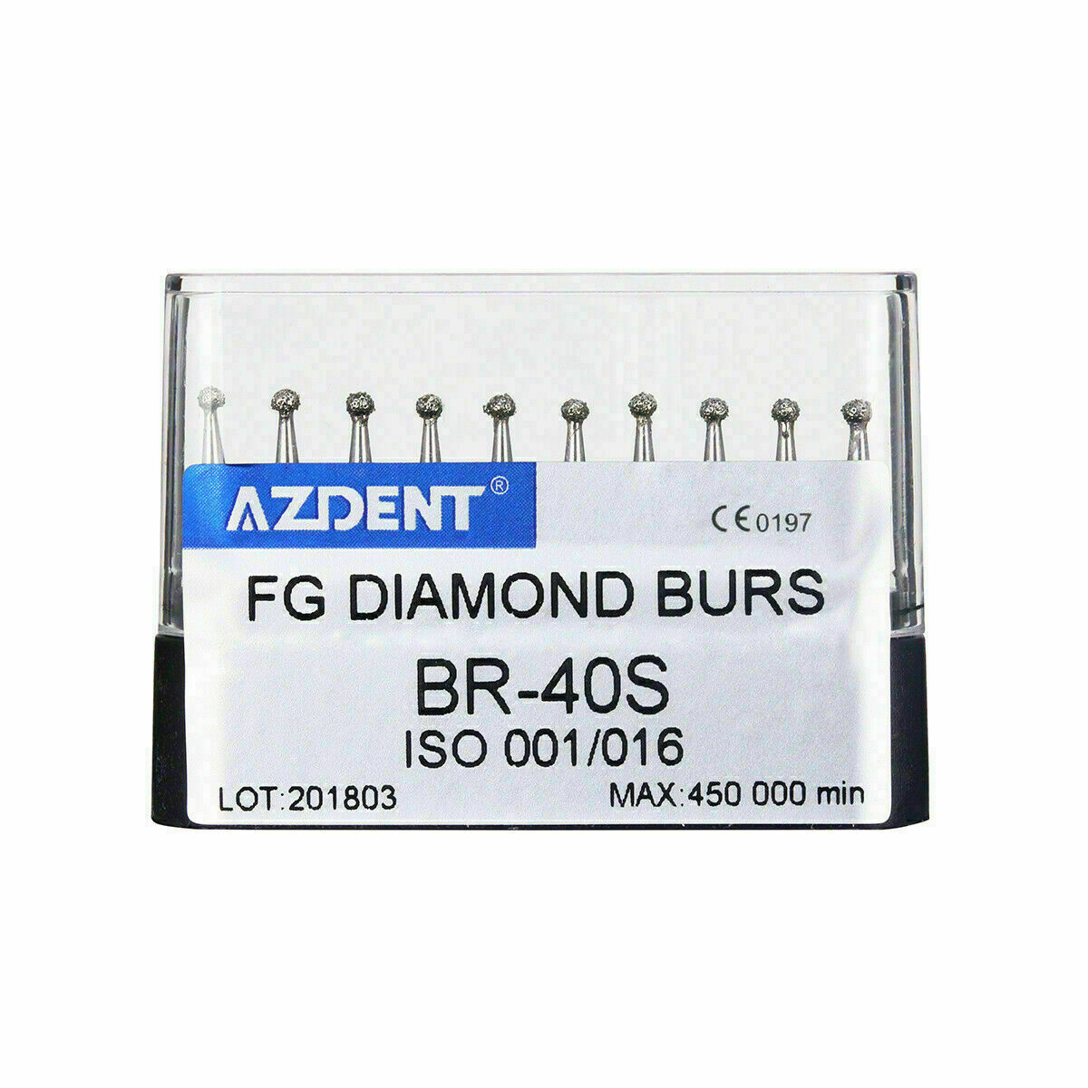 100Kit Dental Diamond Burs BR-40S Super Coarse Ball Shape FG For High Handpiece