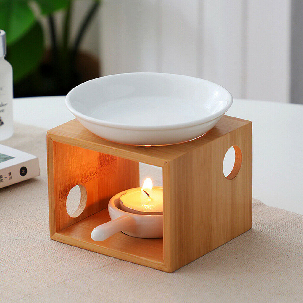 Oil Burner Diffuser Wax Melt Burner Ceramic Oil Warmer with Candle Spoon
