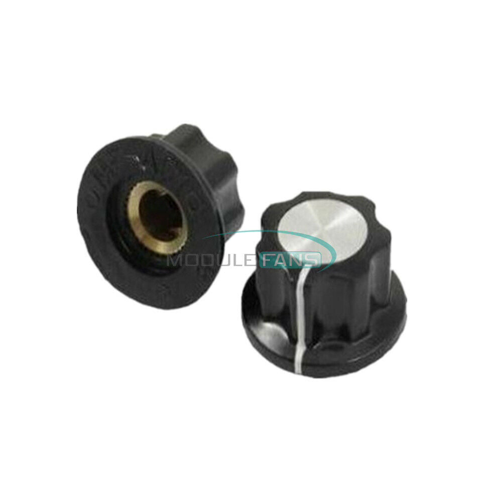 10PCS 16mm Top 6mm Adjustable Turn Shaft Insert Dia Potentiometer Rotary Knobs