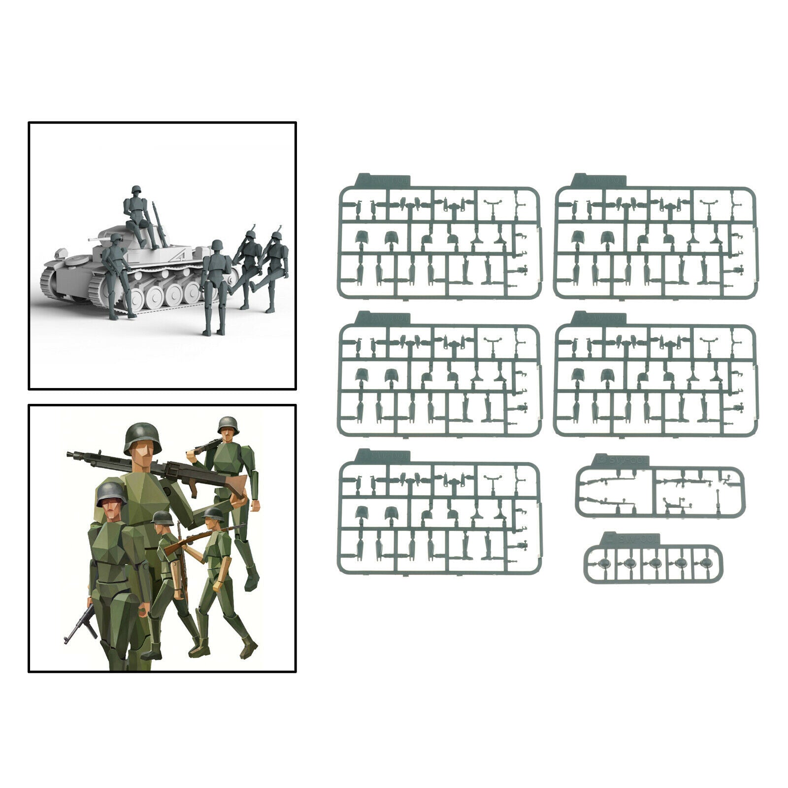1:35 DIY The Second World War German Infantry Crew Toys Soldiers Figures Kit