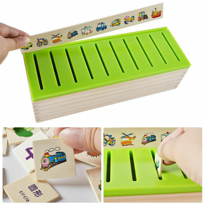 Toddler Kids Wooden Matching Grouping Toys Number Patterns Early Development