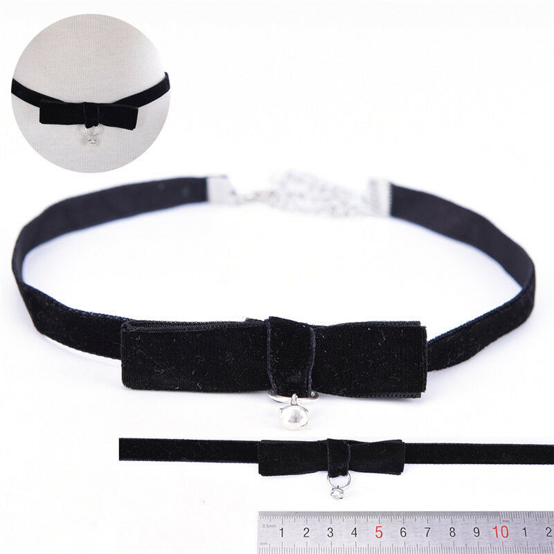 Bowknot Necklace Collar Short Necklace Black Ribbon Velvet Chokers Dres.l8