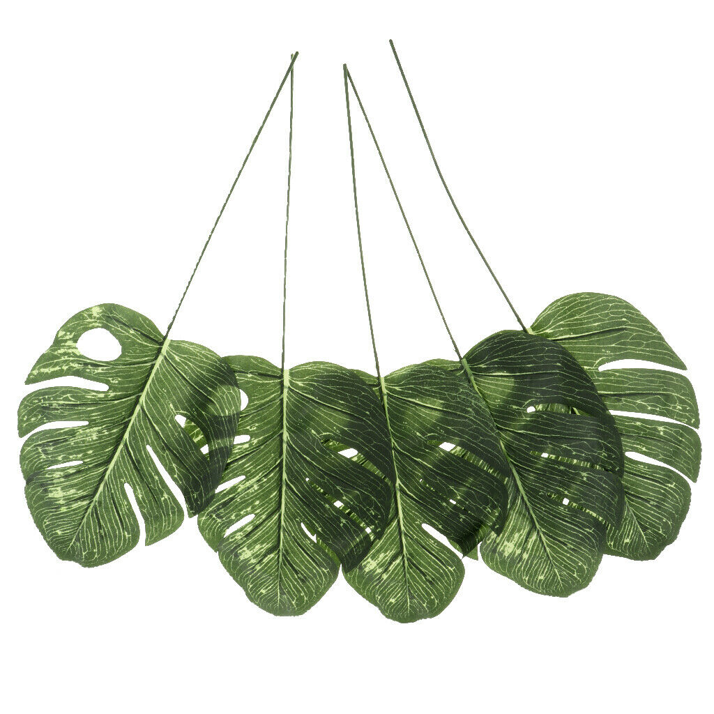 10x Large Artificial Leaf Faux Monstera Coconut Tree Leaves for Garden Home