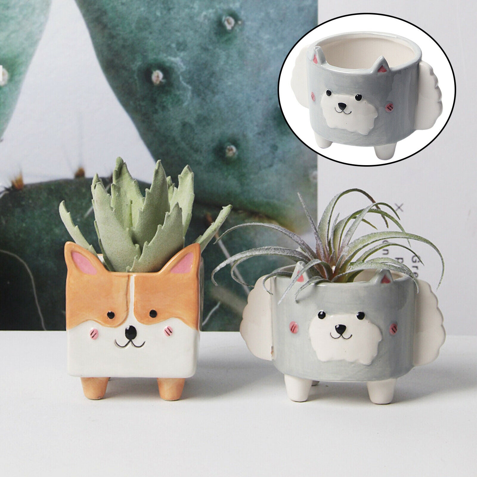 Cartoon Ceramic Animal Flowerpot Succulent Pot Vase Planter Indoor Outdoor Sheep