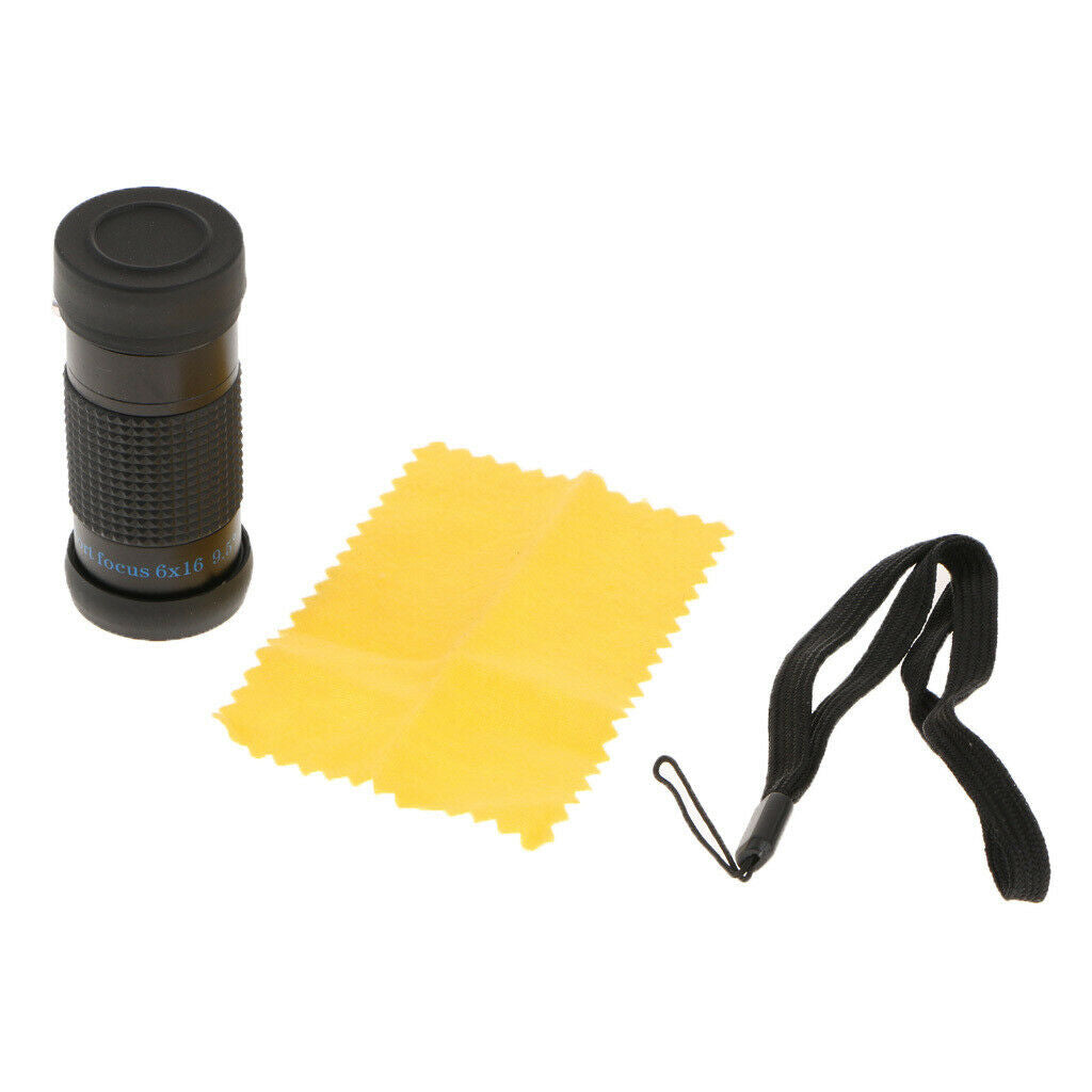 Mini 6x16 Extra Short Focus Optics Zoom Telescope Monocular Typoscope Black