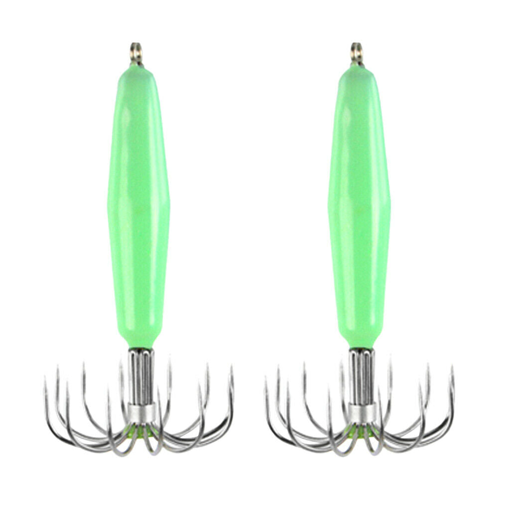 Stainless Steel Luminous Squid Jig Hook Barrel Umbrella Octopus Hook 7.2cm