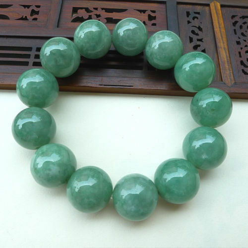 Certified 100% Natural A Green JADE JADEITE Bead Beads Bangle Bracelet 13mm