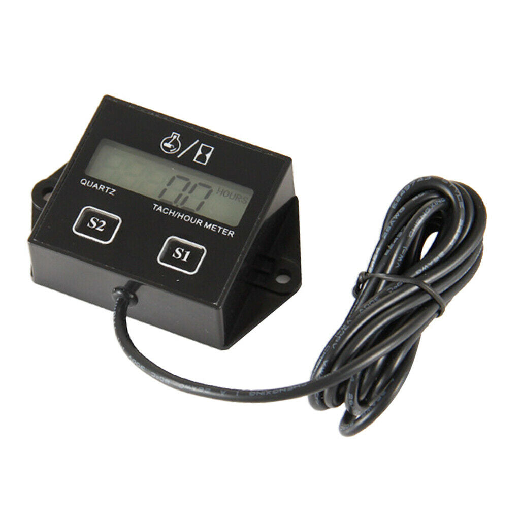 Waterproof Tach Hour Meter RMP 2/4 Stroke Dirt Bike Tachometer Gasoline