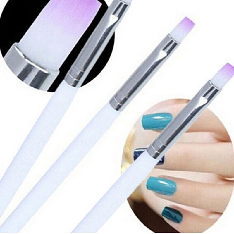 2X Acrylic UV Gel Nail Art Design Pen Polish Painting Brush Manicure Tools y Kt