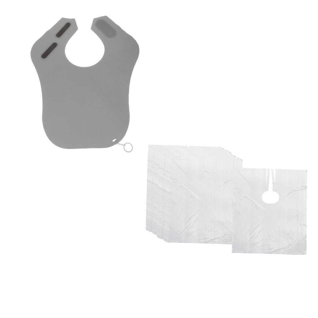 Smooth Adjustable Silicone Hair Cutting Shawl + 50pcs Disposable PE Capes