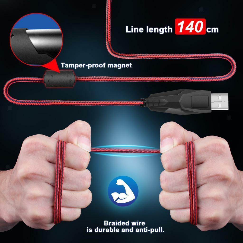 5500DPI USB Wired Gaming Mouse 7Buttons Opitical Ergonomics Laptop PC Mice