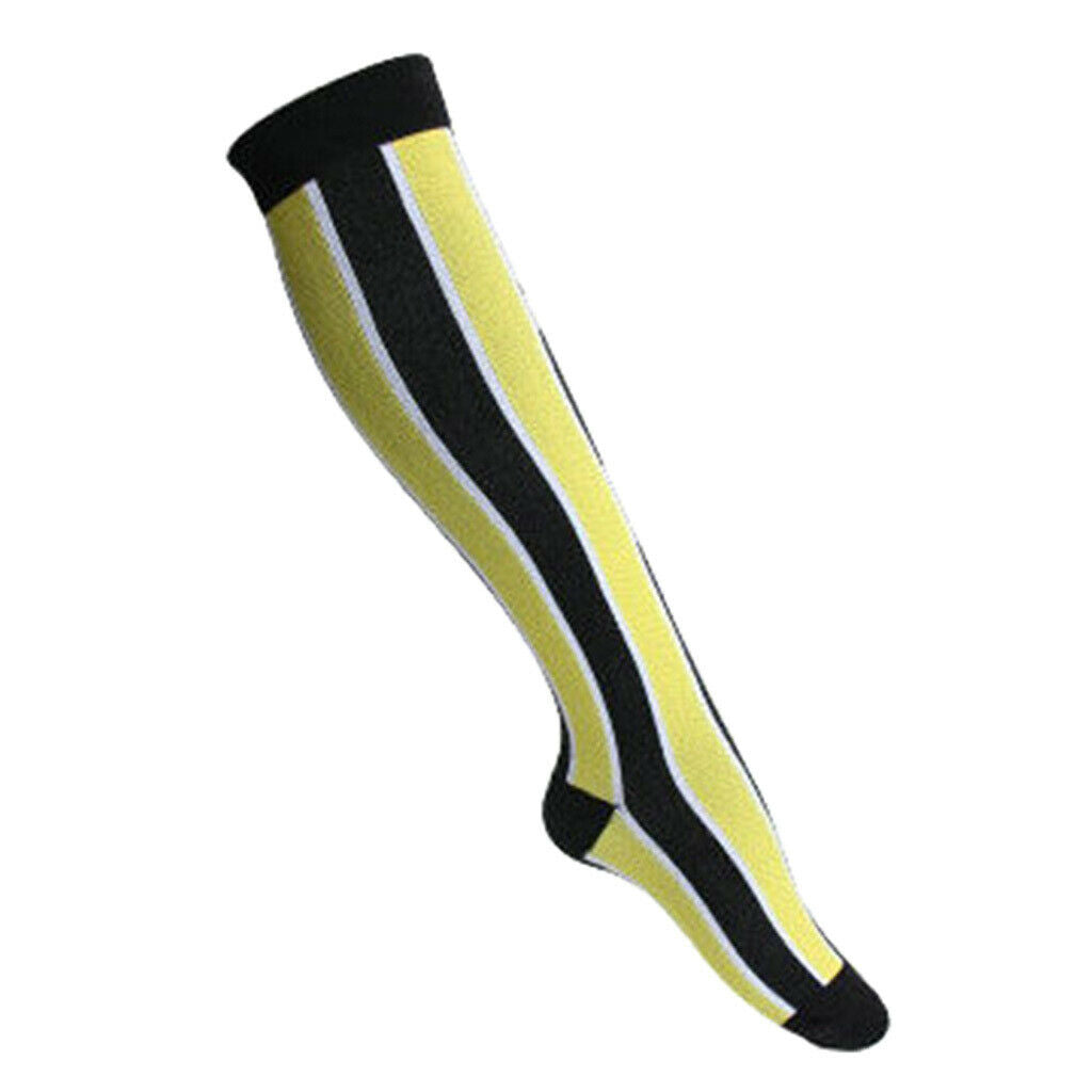 Women Running Jogging Long Sleeves Compression Socks Black Yellow M S