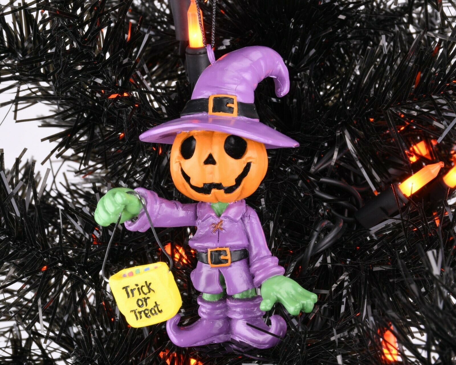 Tree Buddees Adorable Pumpkin Man with Trick or Treat Bag Halloween Ornament