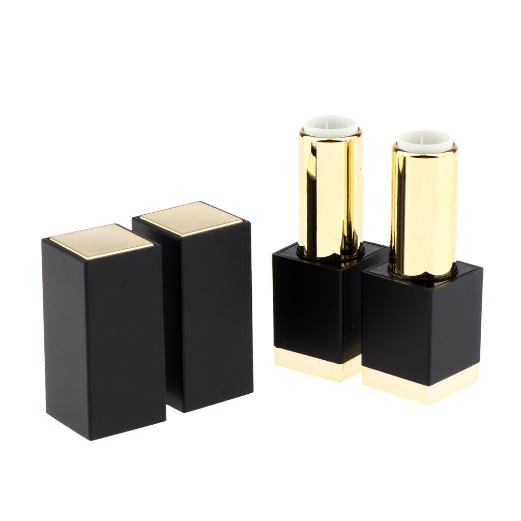 Square Lipstick Tube,2pcs/set 12.1mm Empty Lipstick Tubes Lip Balm DIY Container