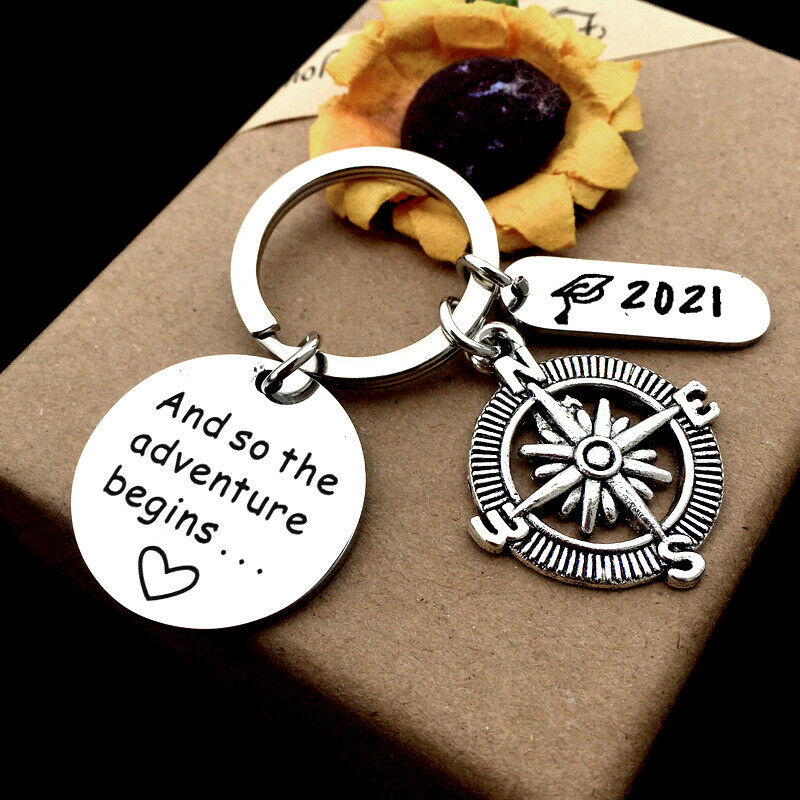 2021 Graduation Commemorative Gift Keychain Compass Doctorial Hat Keyri.l8