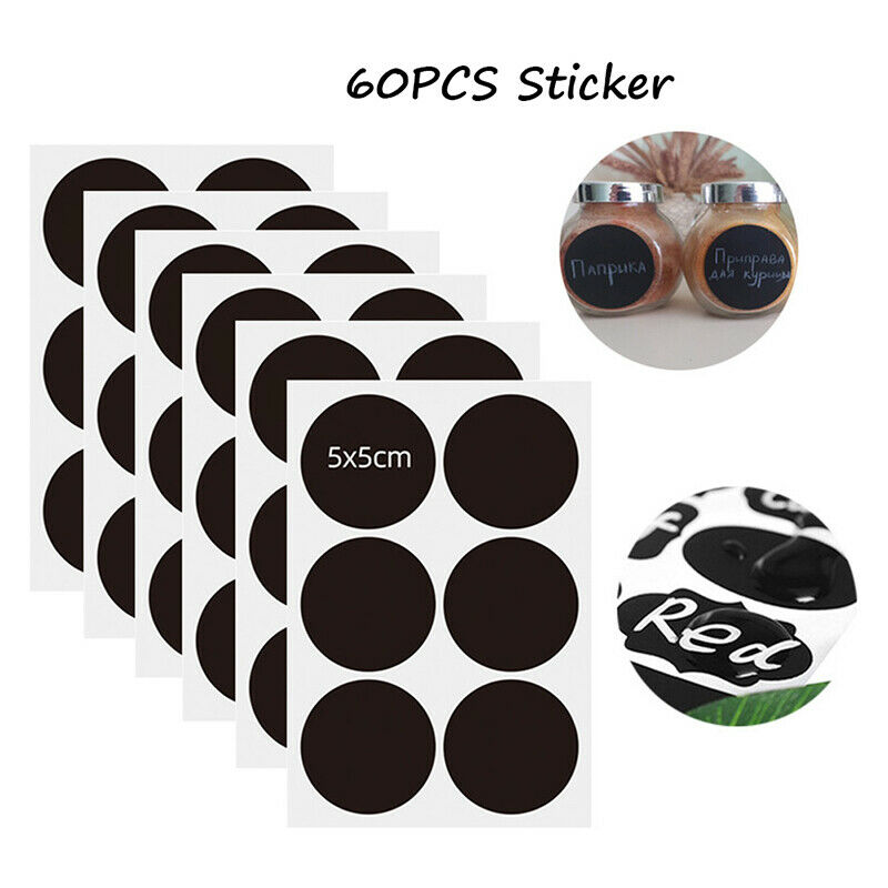 60Pcs/Set Waterproof Kitchen Home Jars Bottles Tags Blackboard Labels Sti.l8