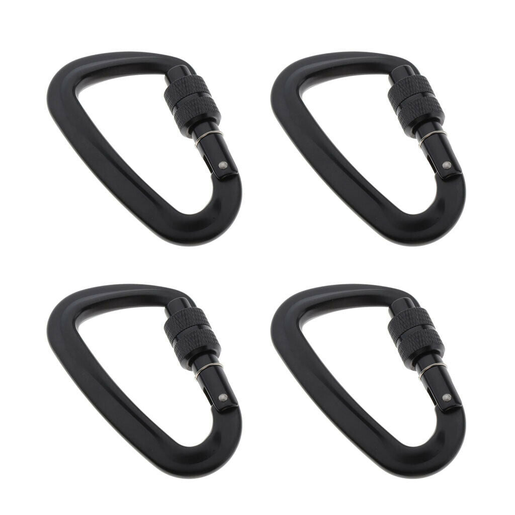 4Pcs Screw Lock Carabiner Durable Durable Hooks Clip for Camping Traveling