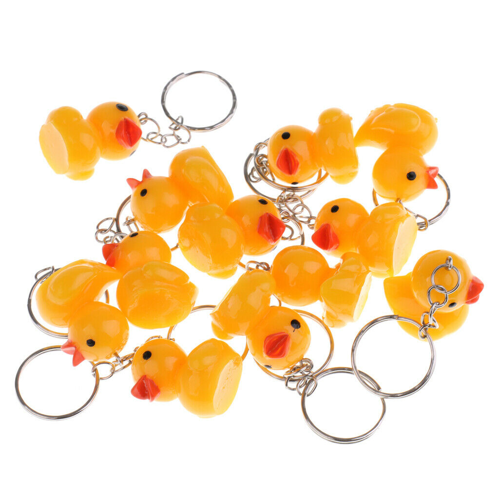 Pack of 12 cute simulation yellow duck charms