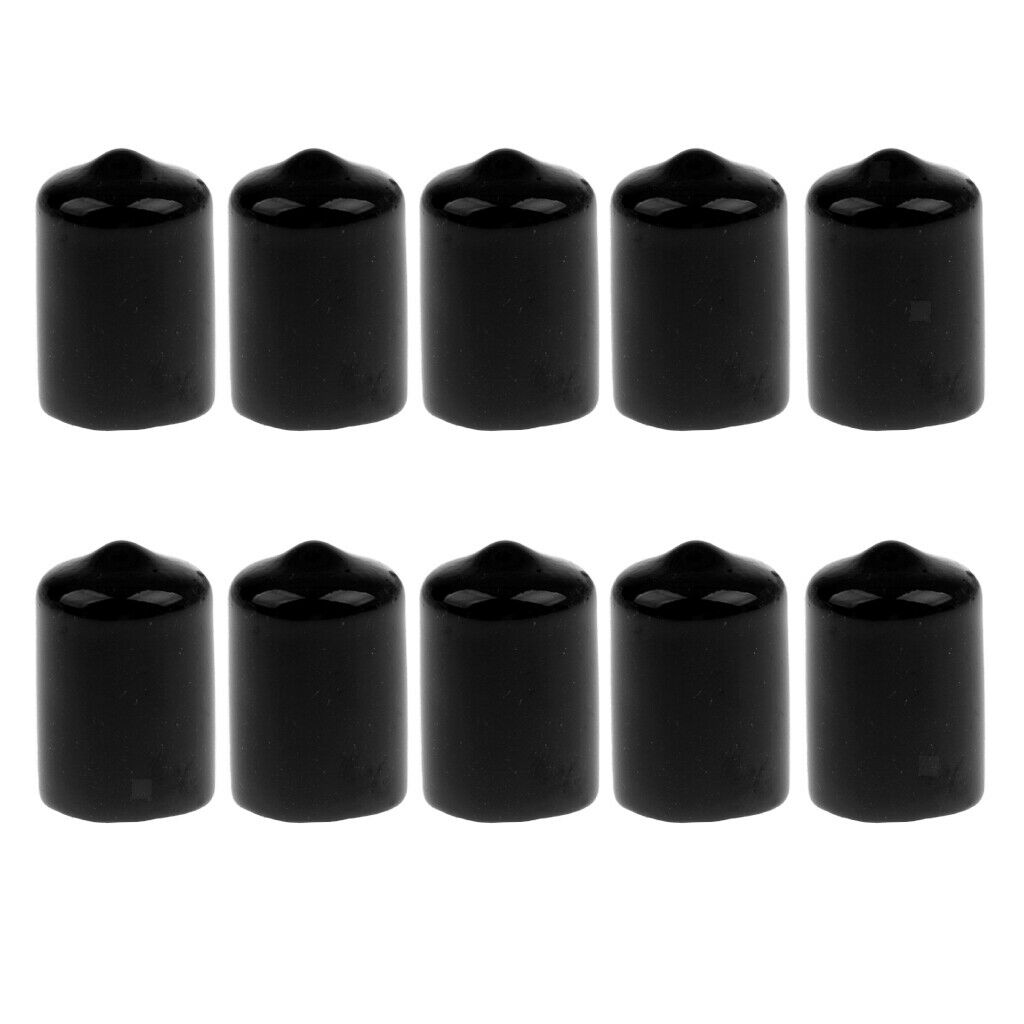 10pcs 13mm Pool Billiard Cue Tip Rubber Protector Cover Black