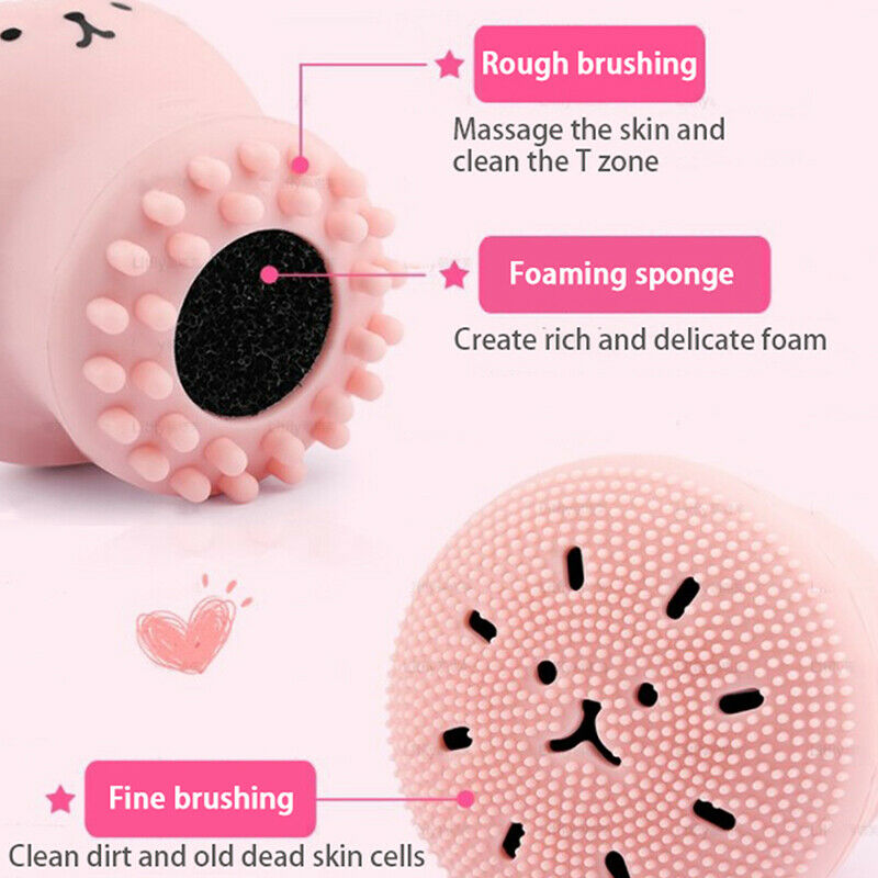 1PC Silicone Facial Cleaning Brushes Remover Skin Oil Acne Pore Cleaning Br DF