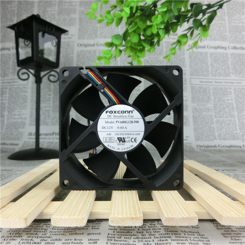For 1pc FOXCONN PVA080G12H-P00 fan 12V 0.60A 8025 4pin