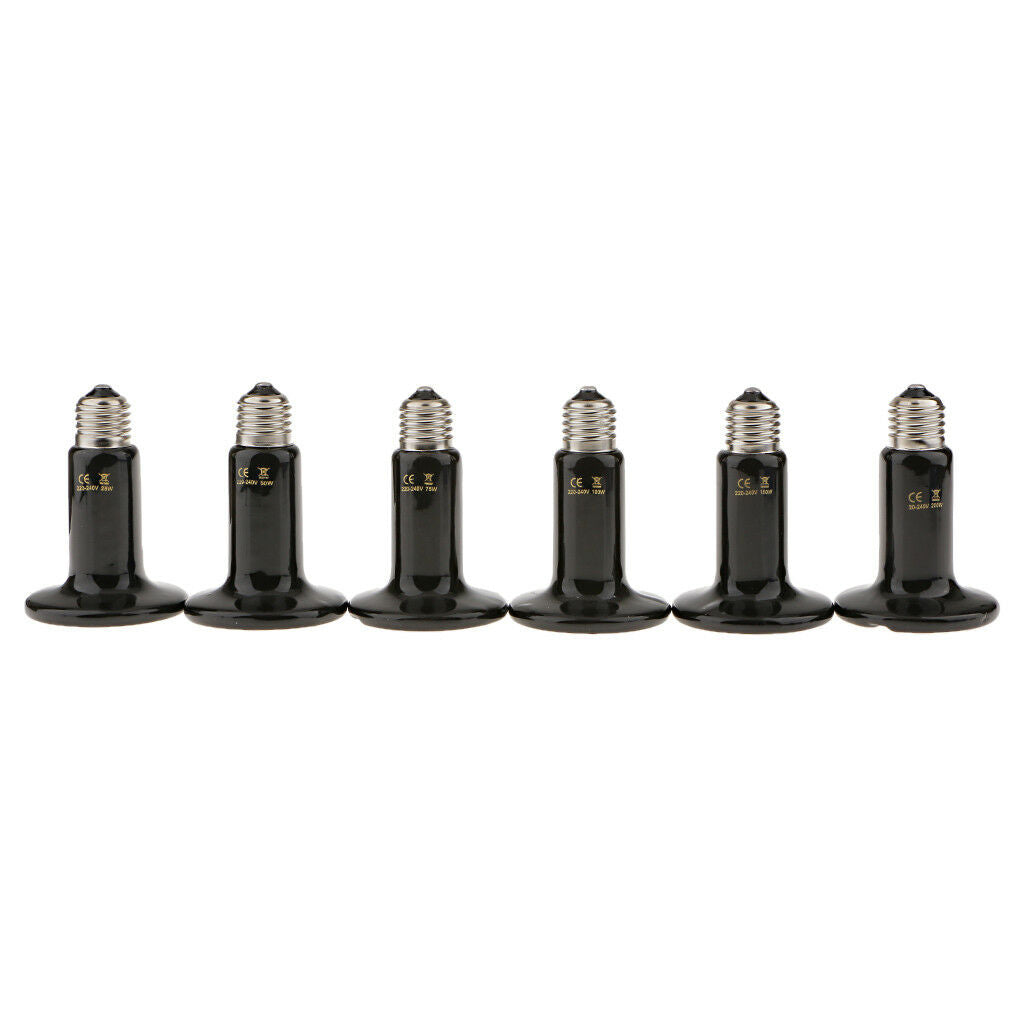 75W Reptile Terrarium Infrared Heat Emitter Basking Spot Light Bulb Dia.75mm