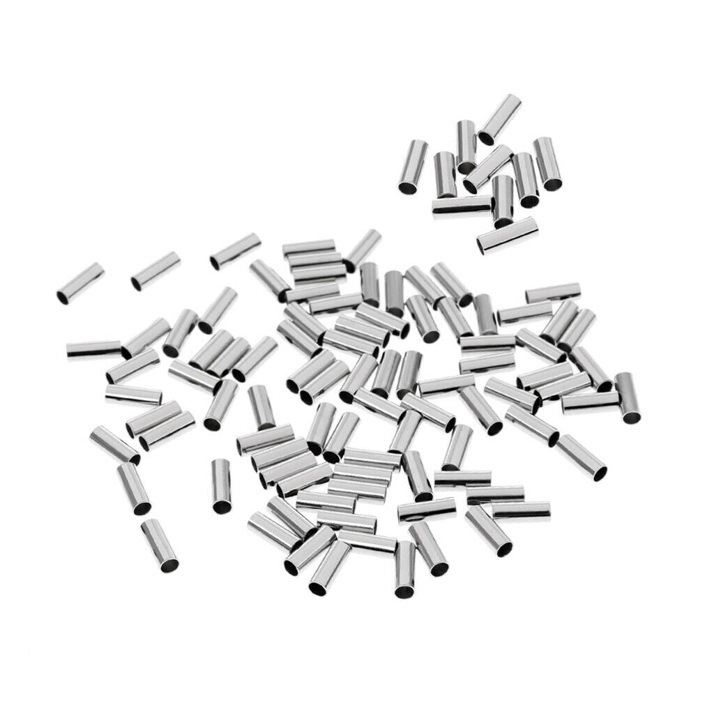 100 Pcs Single Barrel Crimp Sleeve Wire Pipe Fishing Line Tool 2.8mm Bore